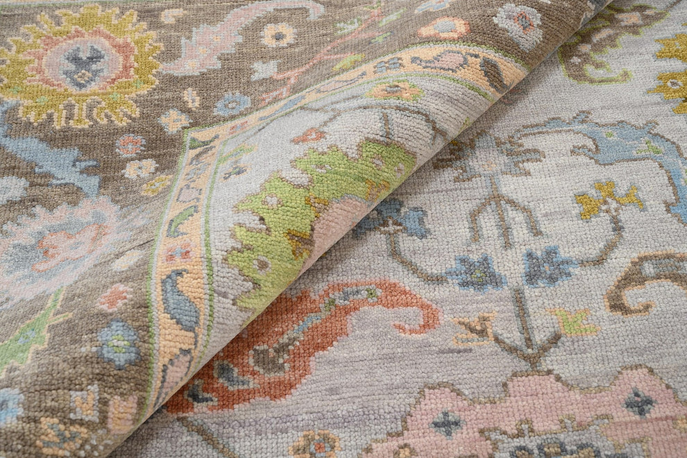 Hand-Knotted Oushak Rug – Luxury Turkish Wool Area Rug | Vintage-Inspired Oriental Carpet for Living Room