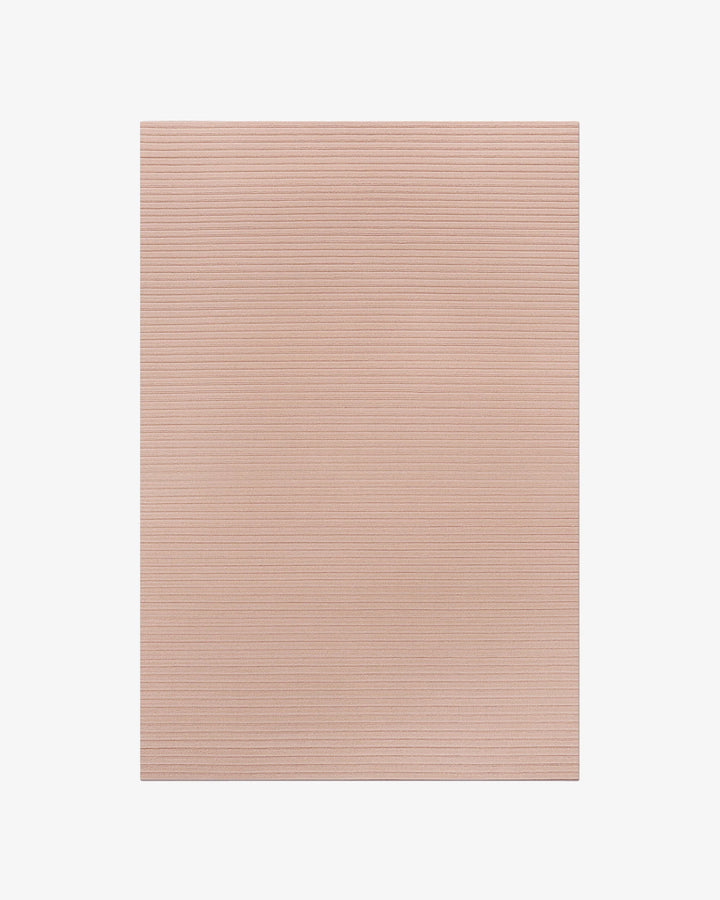 Minimalist Blush Pink Hand Tufted Wool Area Rug, Modern Textured Ribbed Carpet, Solid Neutral Living Room Rug, Luxury Handmade Bedroom Rug, Custom Size
