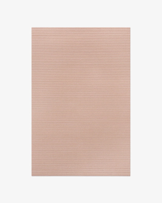 Minimalist Blush Pink Hand Tufted Wool Area Rug, Modern Textured Ribbed Carpet, Solid Neutral Living Room Rug, Luxury Handmade Bedroom Rug, Custom Size