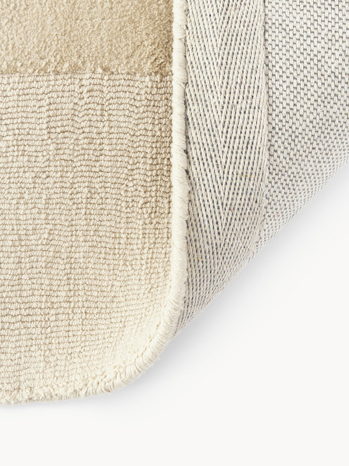 Beige Hand-Tufted Area Rug – Soft Minimalist Border Carpet for Modern Living Room, Bedroom, or Office Decor