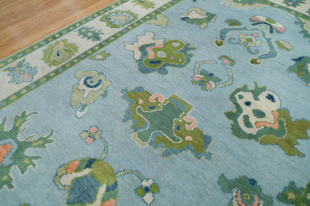 Handknotted Oushak Rug – Authentic Turkish Wool Carpet | Luxury Oriental Area Rug for Living Room & Bedroom Decor