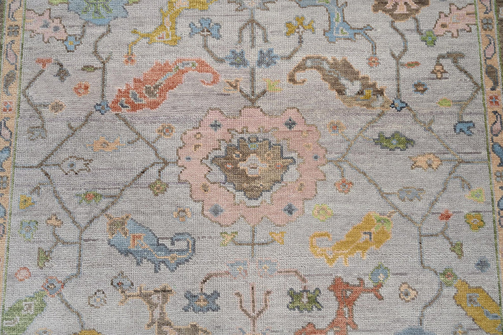 Hand-Knotted Oushak Rug – Luxury Turkish Wool Area Rug | Vintage-Inspired Oriental Carpet for Living Room