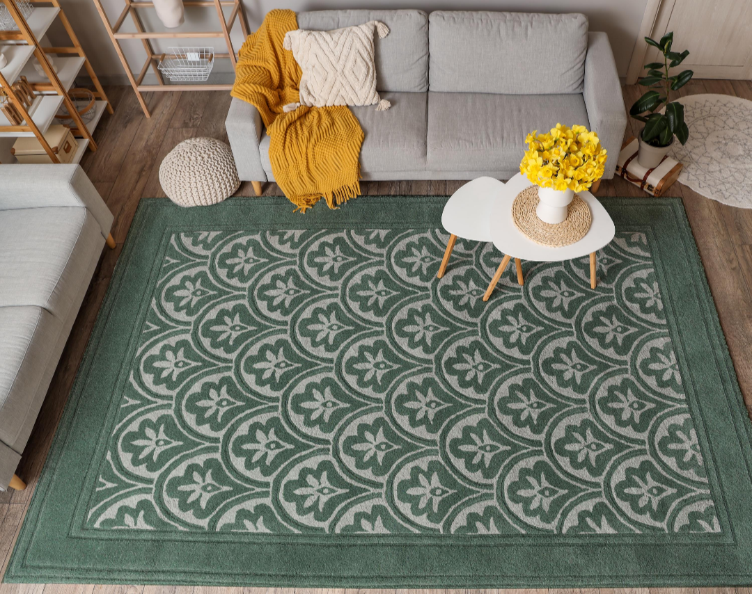 Classic Greek Key Border Area Rug – Elegant Beige & White Geometric Carpet for Living Room, Dining Room & Home Décor