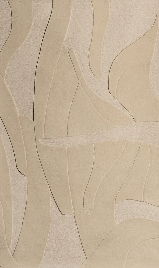 Luxury Beige Abstract Area Rug – Modern Minimalist Textured Carpet for Living Room, Bedroom & Office Decor