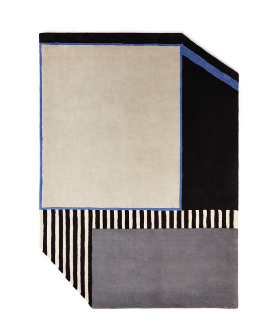 Modern Geometric Rug – Abstract Color Block Handmade Carpet for Living Room, Bedroom & Contemporary Decor